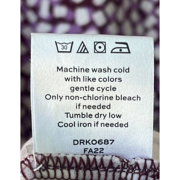 Draper James Dress Mini Smocked Sleeve Polka Dot XL Kacey Faux Wrap Jersey Knit - Picture 11 of 11